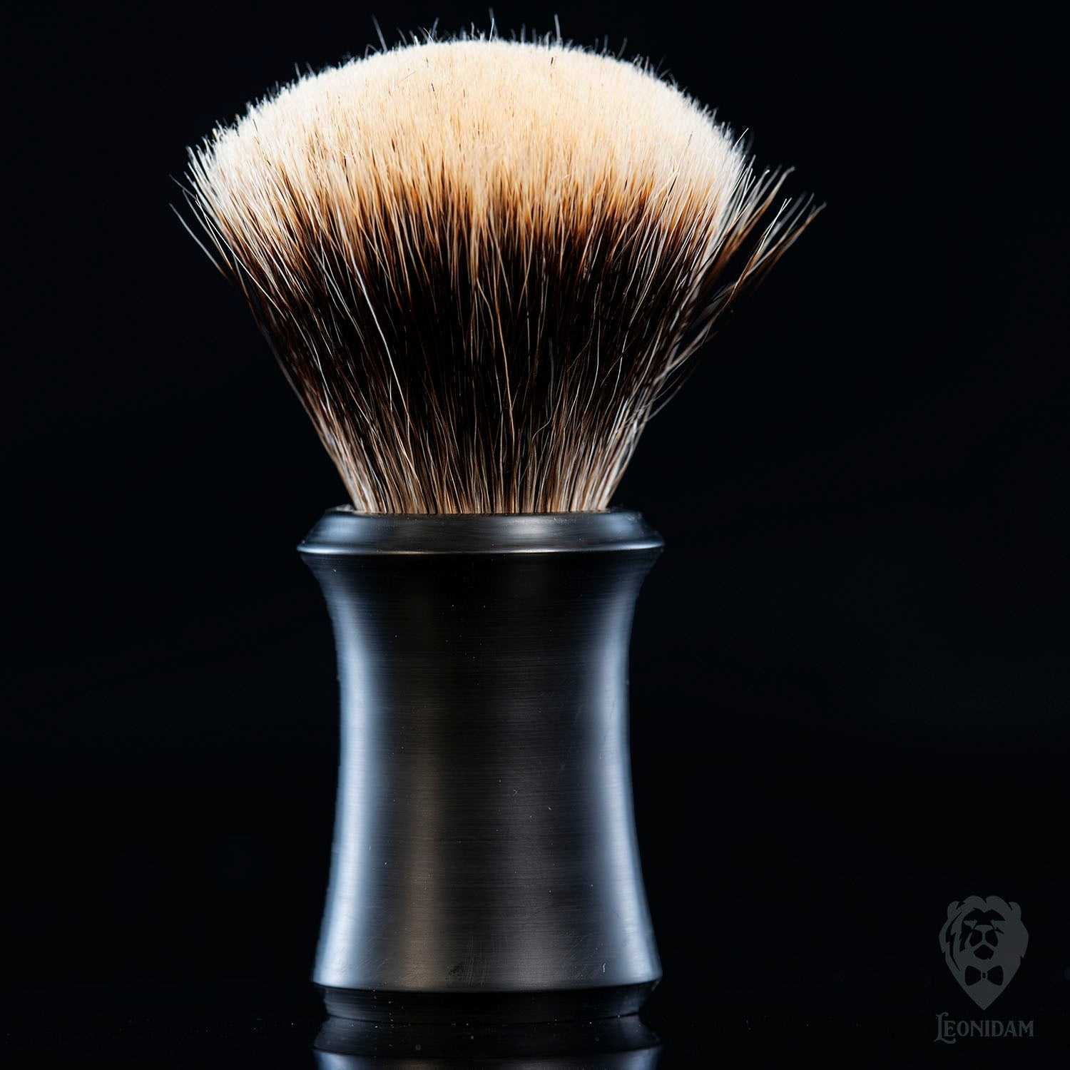 Handmade Shaving Brush "Boss Satin" with mat black hand poured resin.