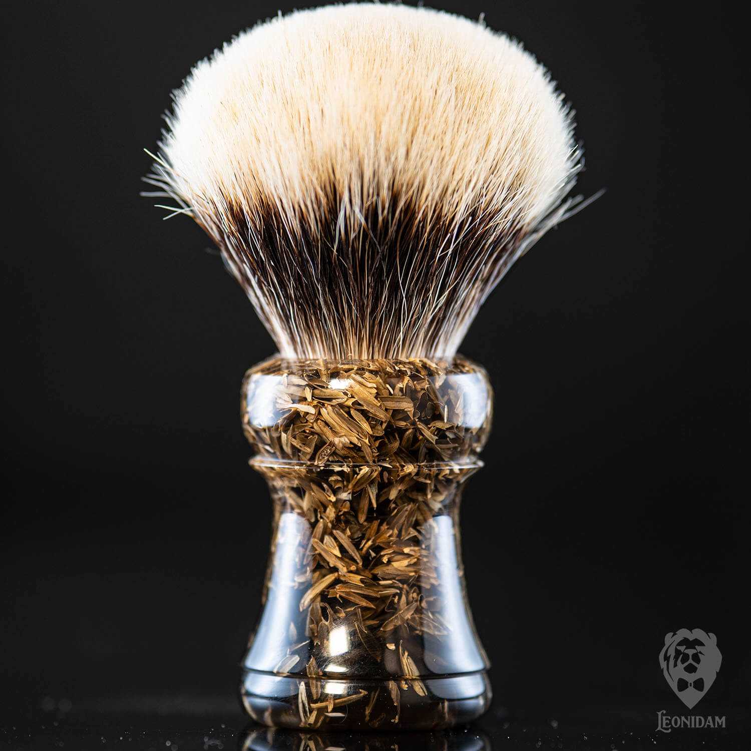 Handmade Shaving Brush "Gladio" in polished mixed black resin