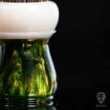 Handmade Shaving Brush "Elatha" in polished green and white resin