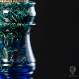 Handmade Shaving Brush "Copacabana" in polished mixed blue resin