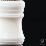 Handmade shaving brush "Fujisan", with matte white hand poured resin handle.