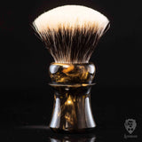 Handmade Shaving Brush "Oblivion" in polished black and gold resin