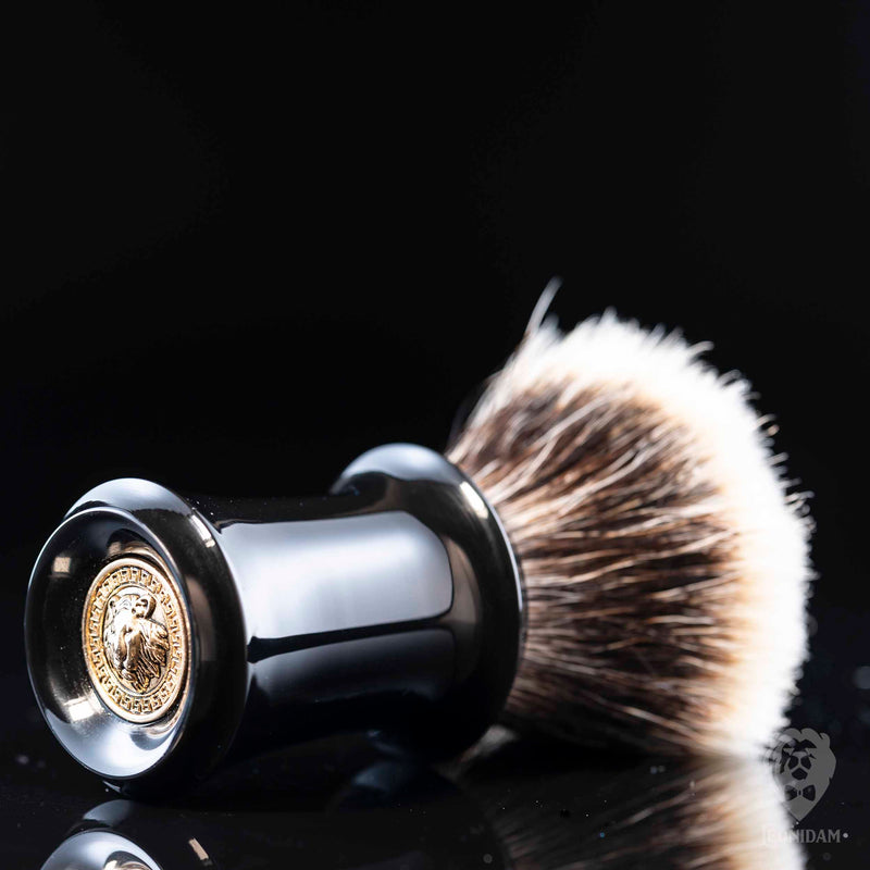 Handmade Shaving Brush HANDLE "Boss" in polished black resin
