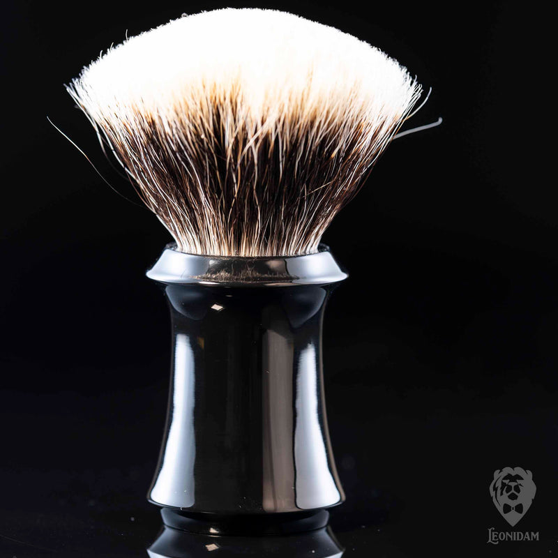 Handmade Shaving Brush HANDLE "Boss" in polished black resin